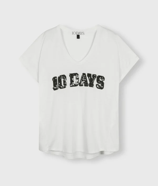 10DAYS Tee Sequins Logo